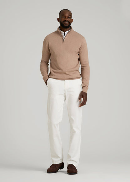 4 Way Stretch Commuter TAPERED Chino Pants for Tall Men in White Alyssum