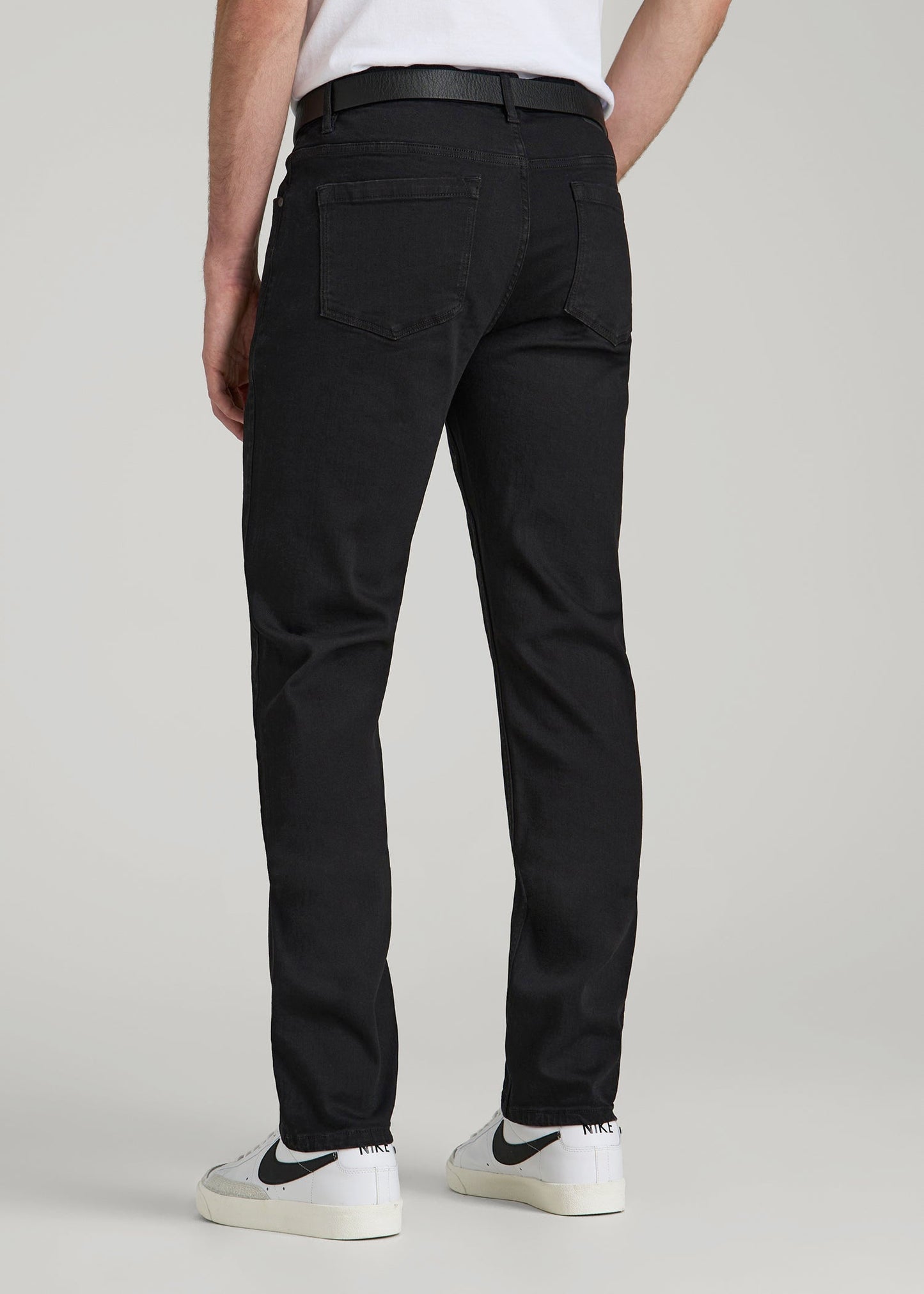 A.T. Basics Men's Carman Tapered fit Jeans for Tall Men in Black