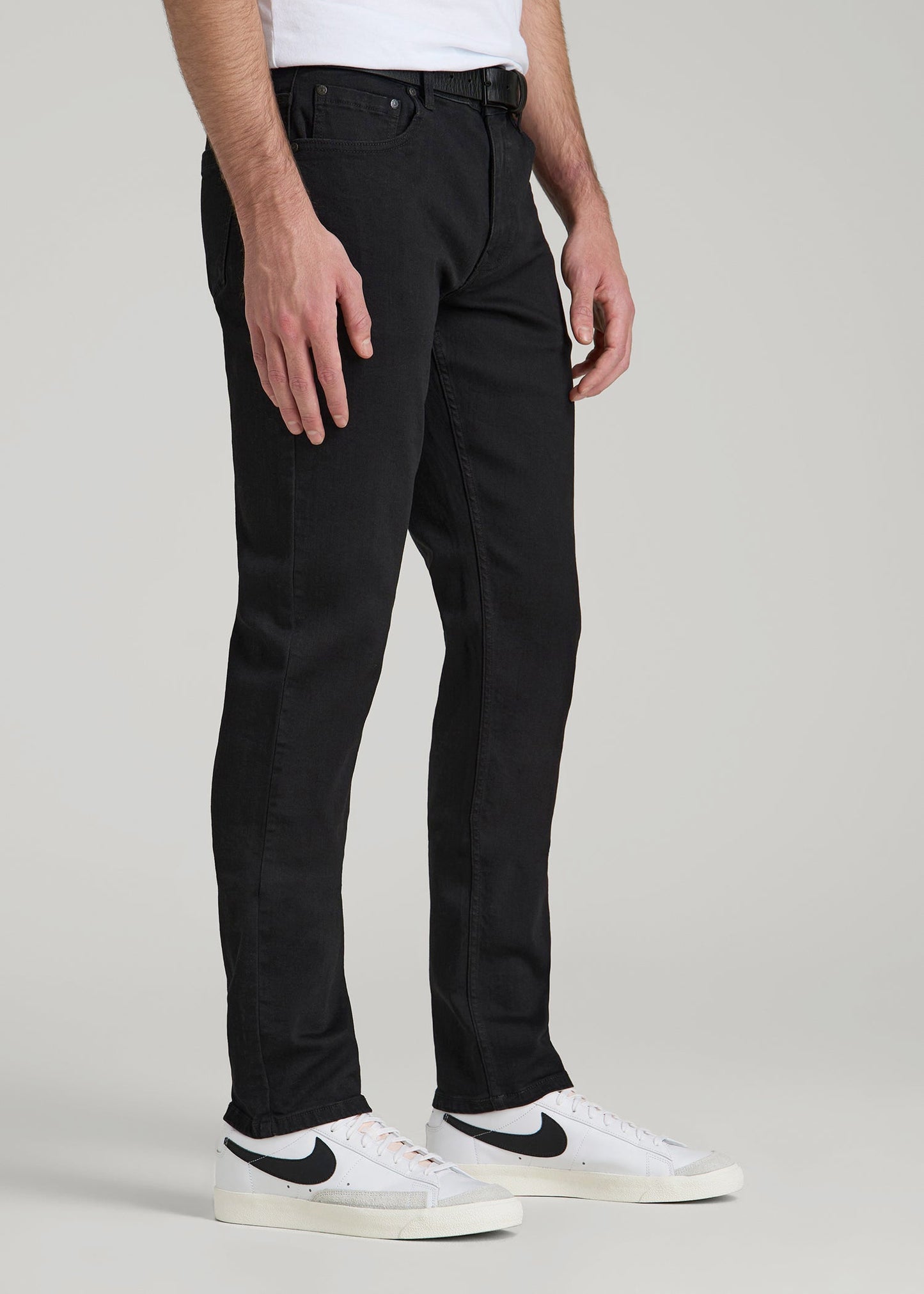 A.T. Basics Men's Carman Tapered fit Jeans for Tall Men in Black