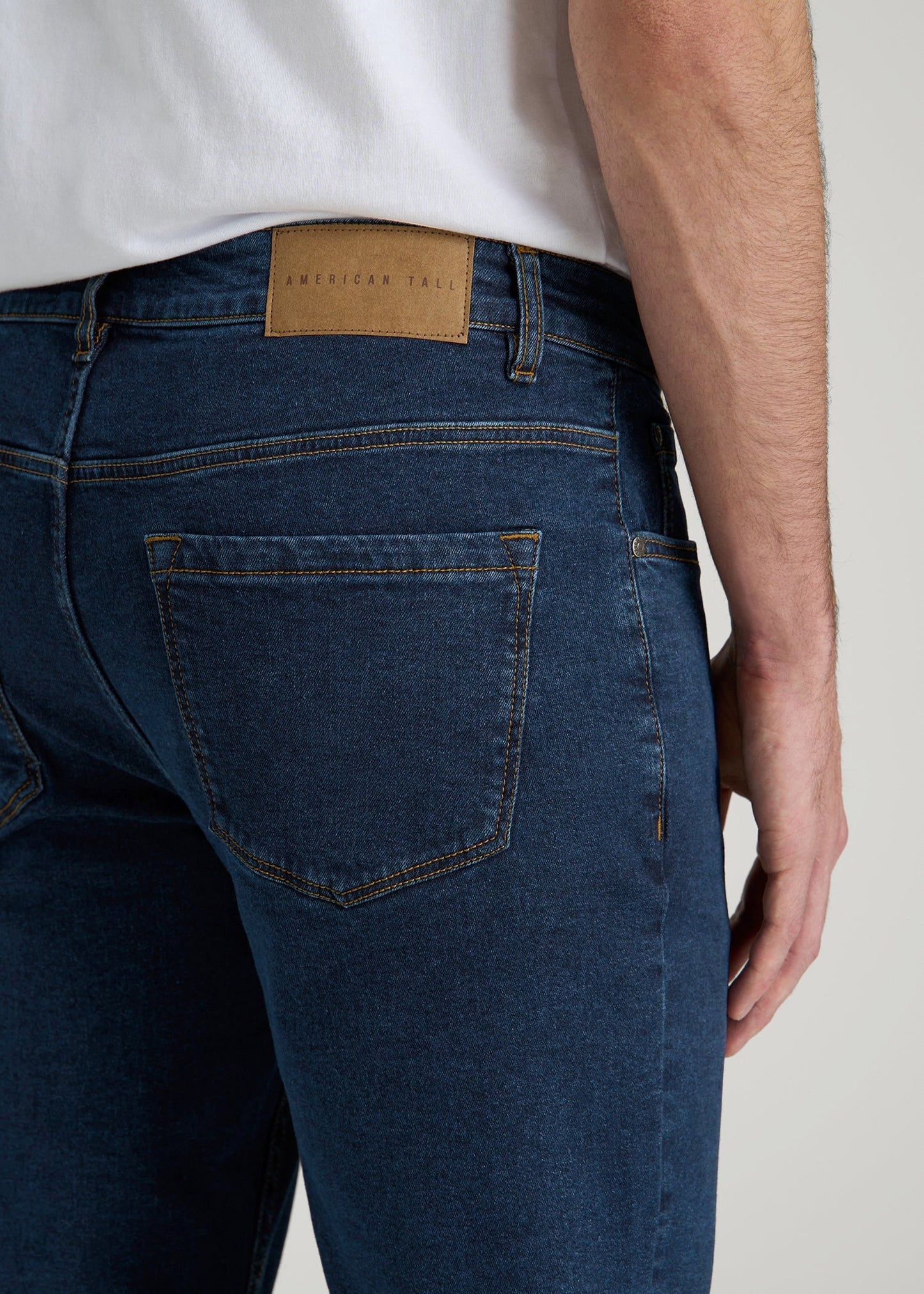 A.T. Basics Men's Carman Tapered fit Jeans for Tall Men in Charged Blue