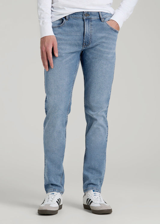 A.T. Basics Men's Carman Tapered fit Jeans for Tall Men in Tufts Blue