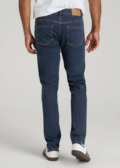 A.T. Basics Men's Dylan Slim Fit Jeans for Tall Men in Charged Blue