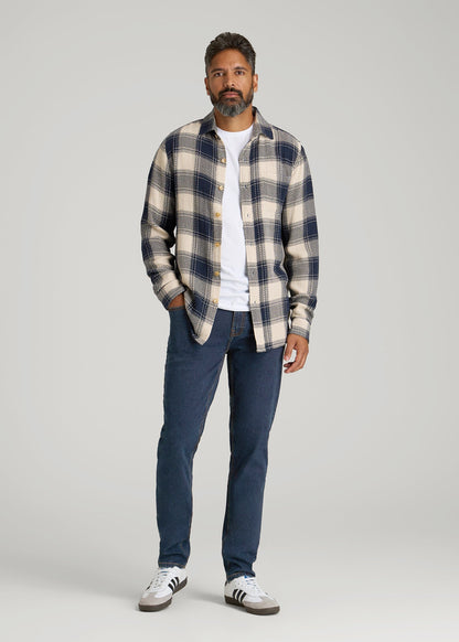 A.T. Basics Men's Dylan Slim Fit Jeans for Tall Men in Charged Blue