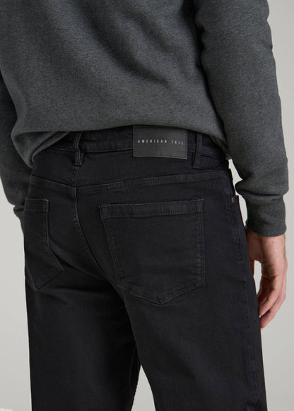A.T. Basics Men's J1 Straight Fit Jeans for Tall Men in Black