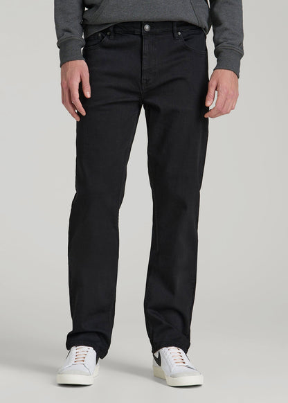 A.T. Basics Men's J1 Straight Fit Jeans for Tall Men in Black