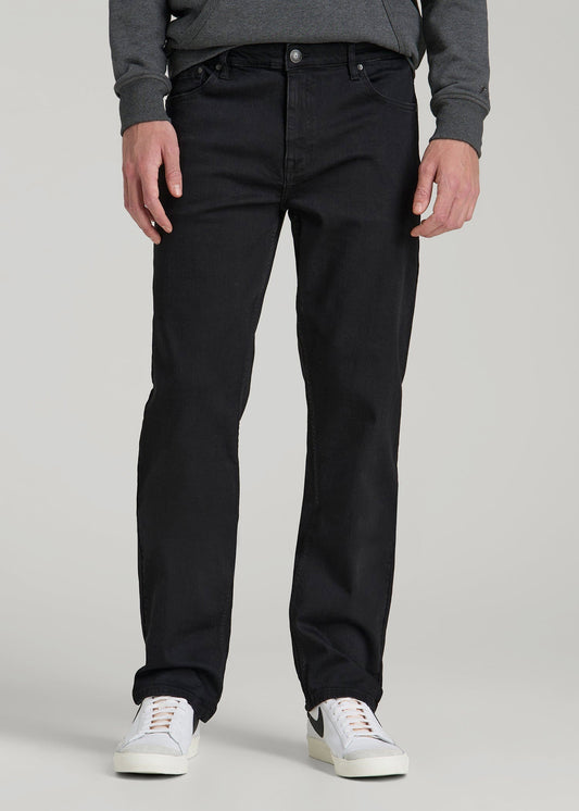 A.T. Basics Men's J1 Straight Fit Jeans for Tall Men in Black