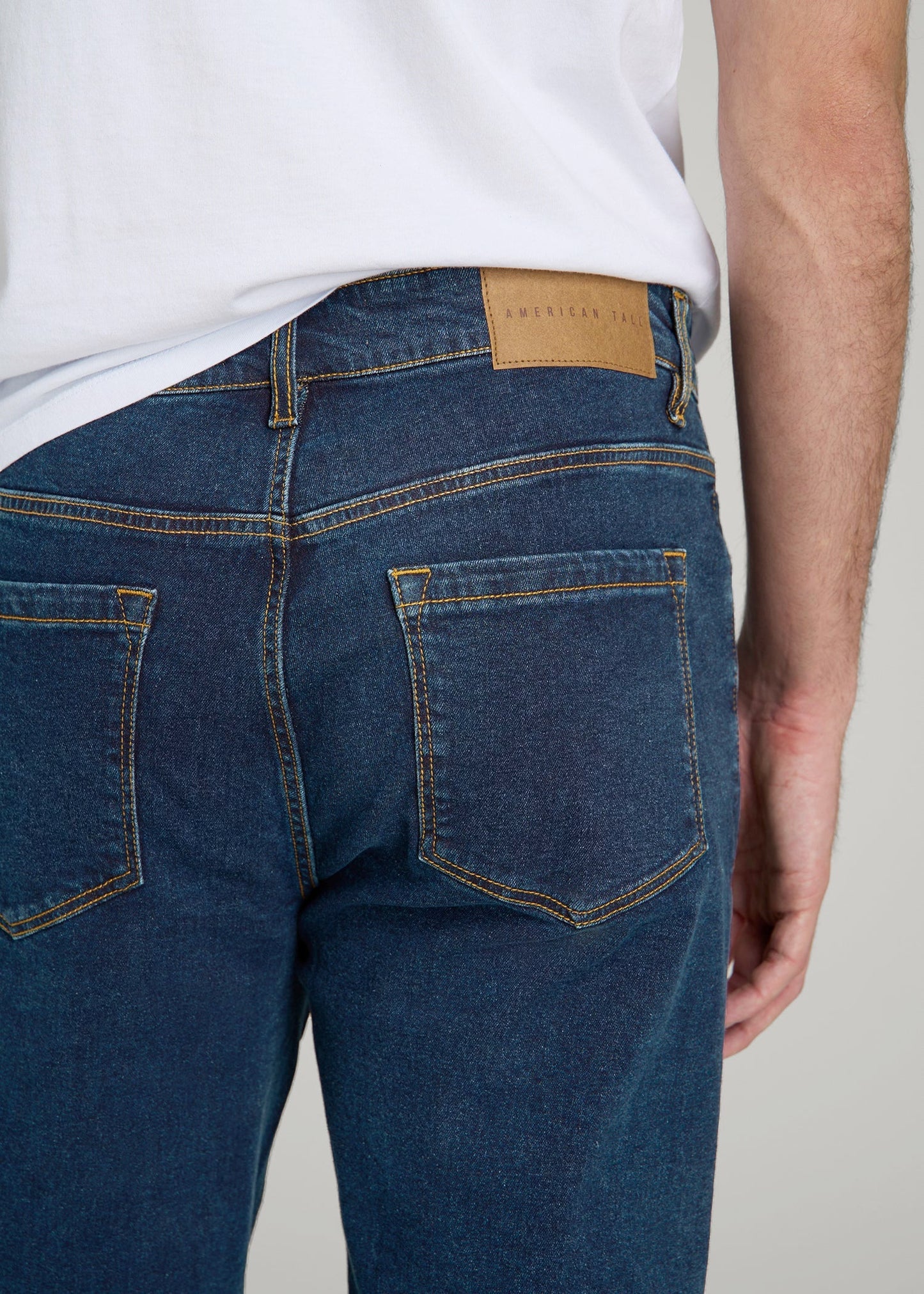 A.T. Basics Men's J1 Straight Fit Jeans for Tall Men in Charged Blue