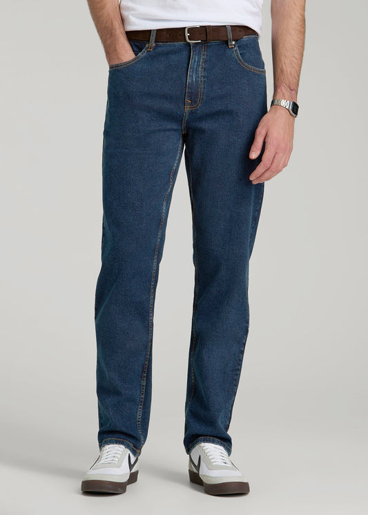 A.T. Basics Men's J1 Straight Fit Jeans for Tall Men in Charged Blue