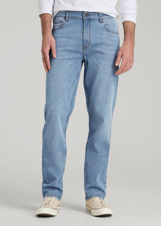 A.T. Basics Men's J1 Straight Fit Jeans for Tall Men in Tufts Blue