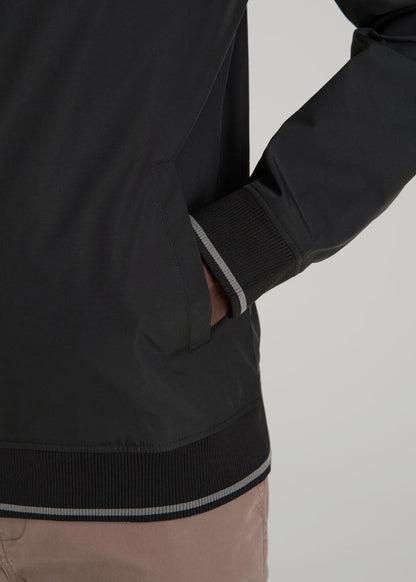 A.T. Bomber Jacket for Tall Men in Black