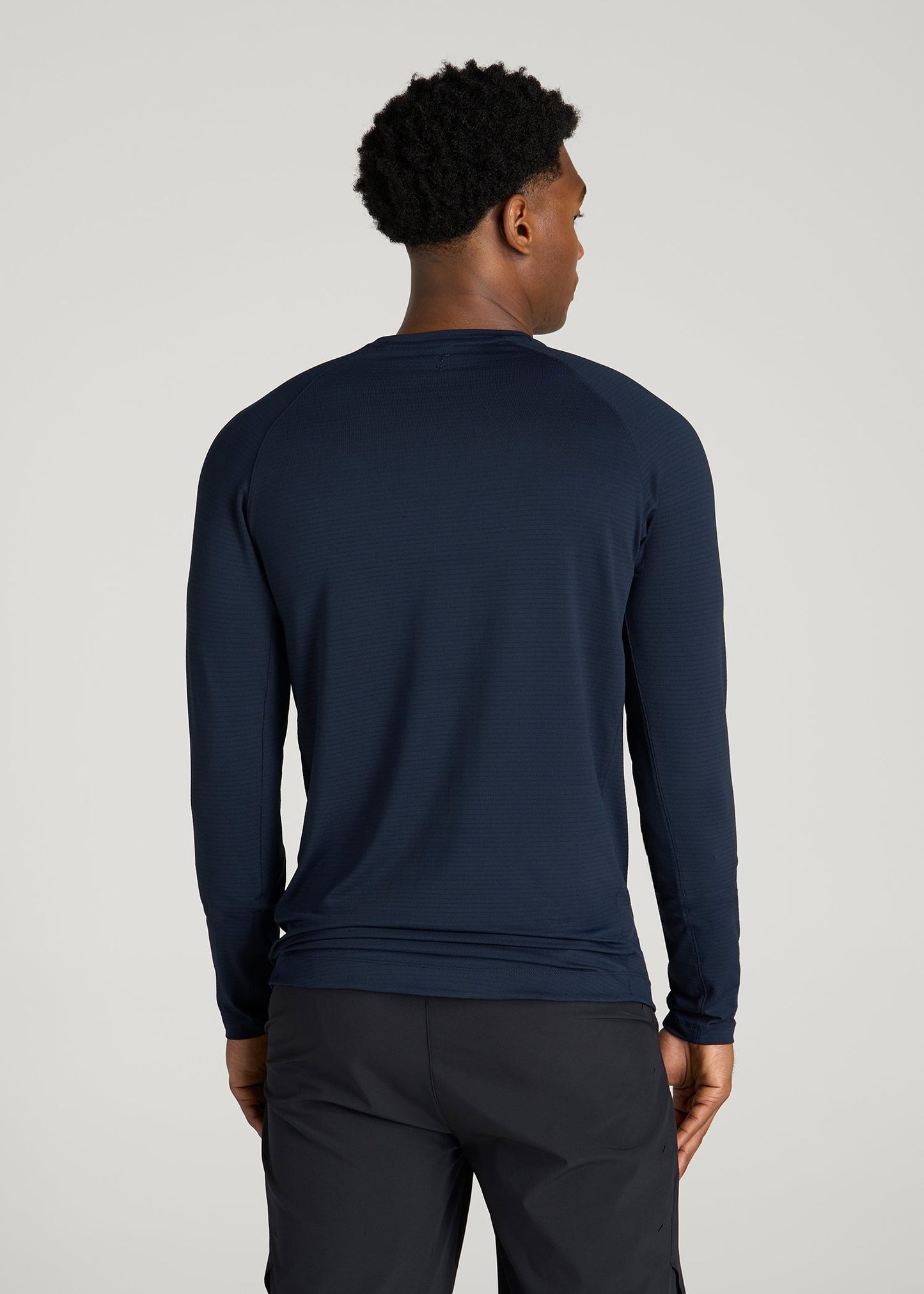 Air Knit Long Sleeves Performance Tshirt for Tall Men in Royal Navy