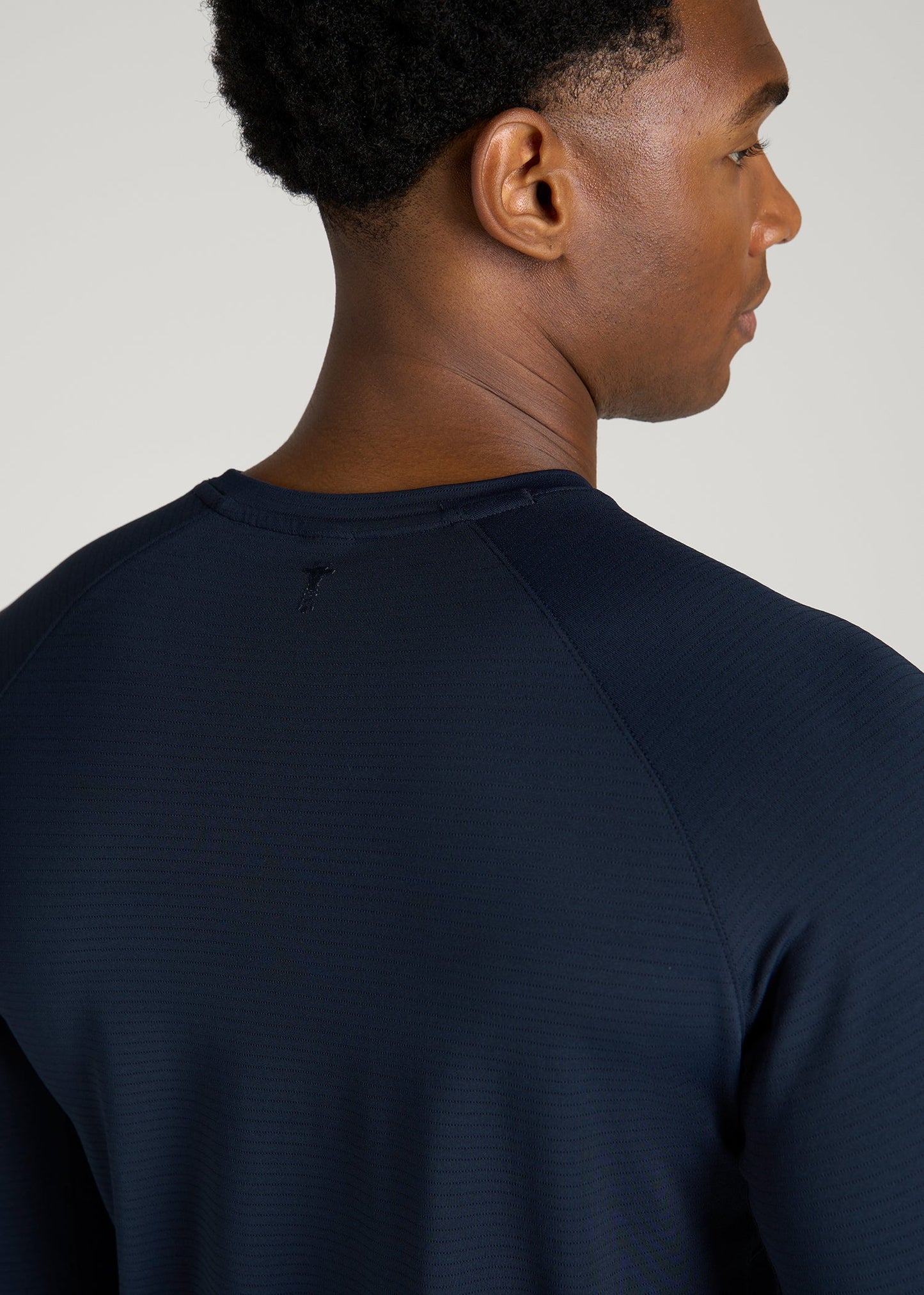 Air Knit Long Sleeves Performance Tshirt for Tall Men in Royal Navy