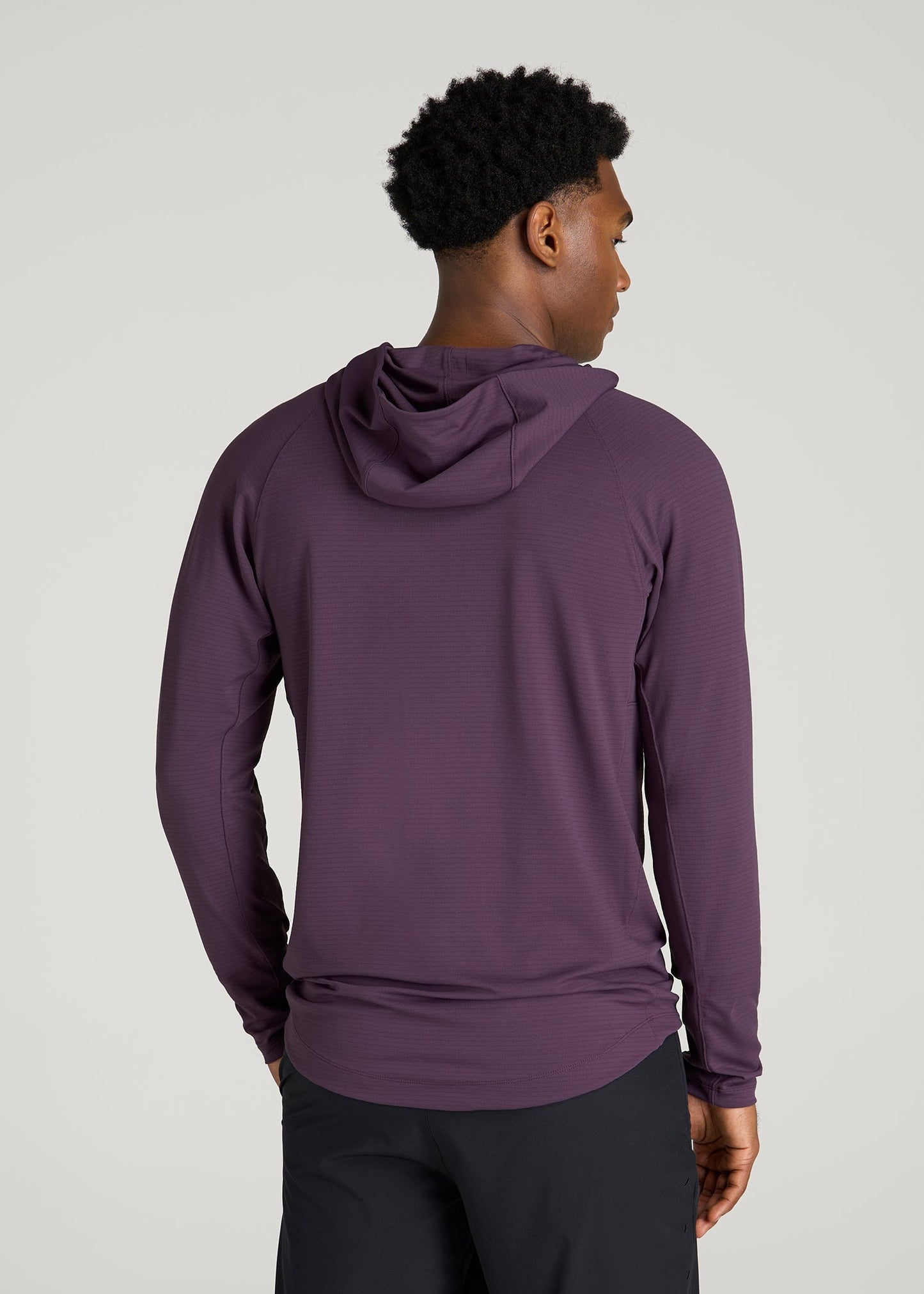 Air Knit Performance Hoodie for Tall Men in Aubergine