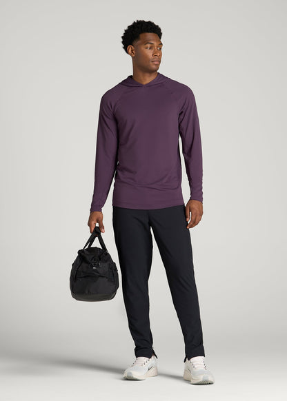 Air Knit Performance Hoodie for Tall Men in Aubergine