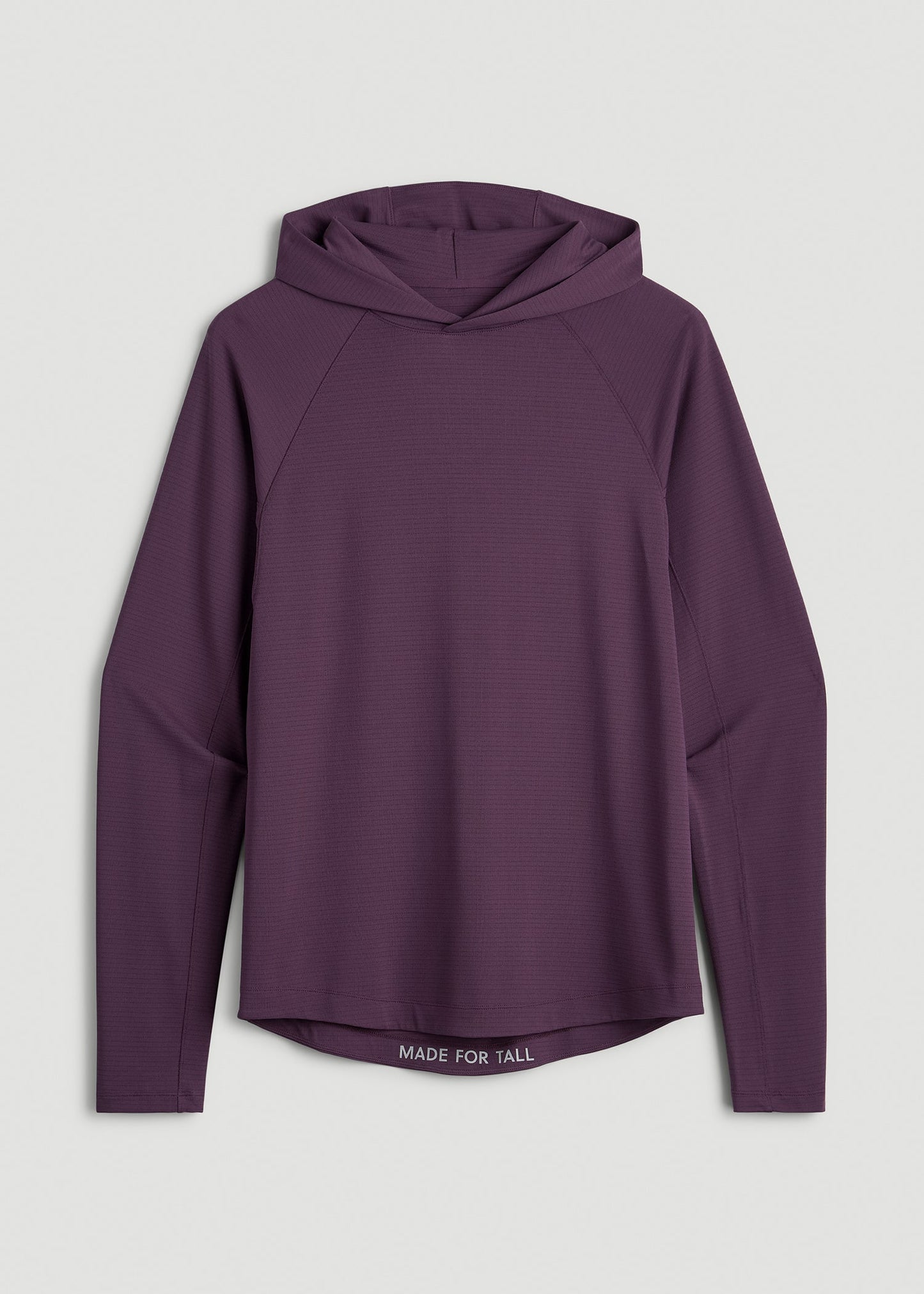 Air Knit Performance Hoodie for Tall Men in Aubergine