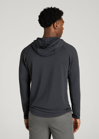 Air Knit Performance Hoodie for Tall Men in Mid Grey