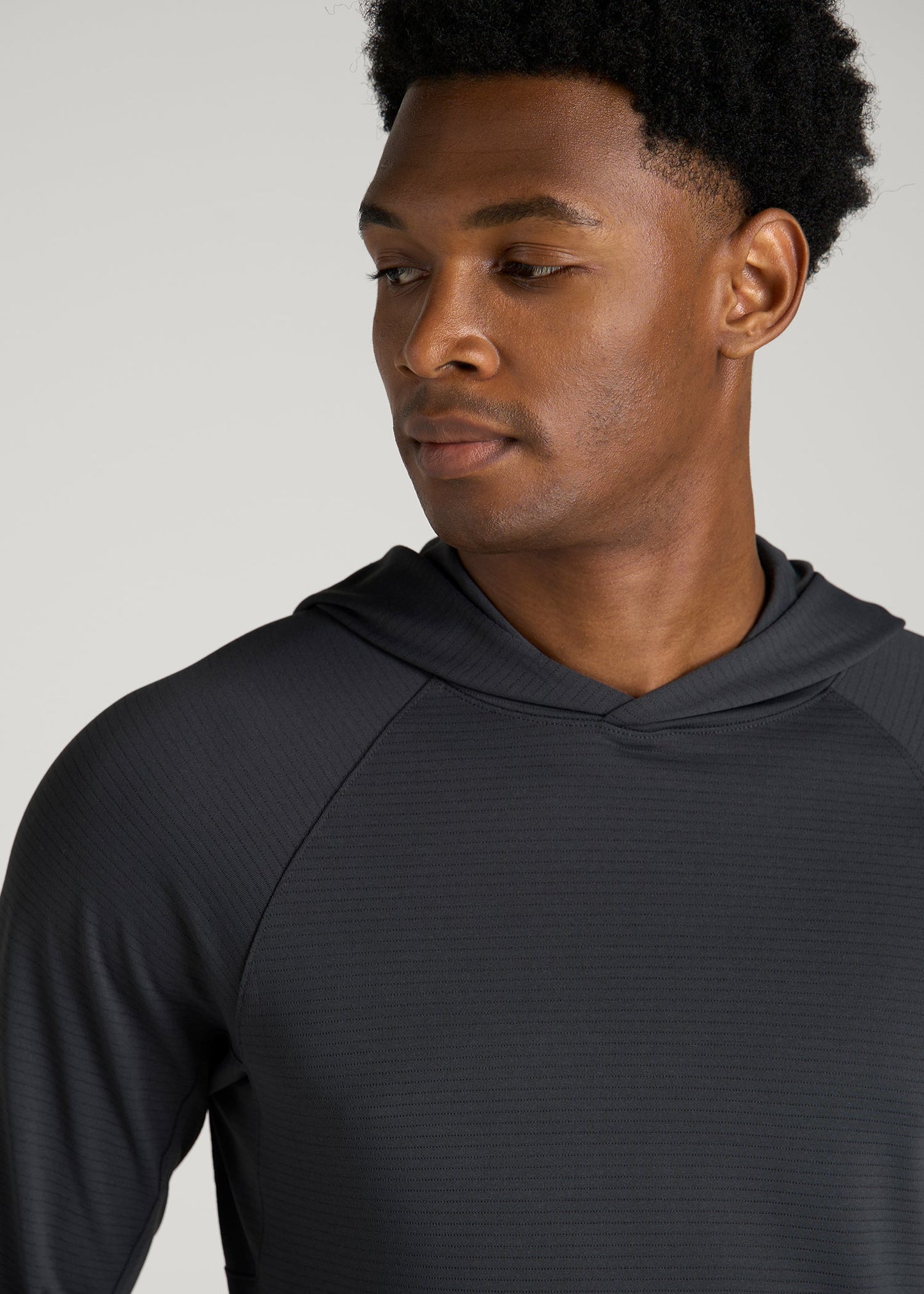 Air Knit Performance Hoodie for Tall Men in Mid Grey