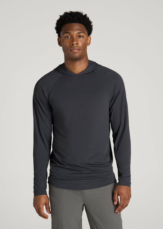 Air Knit Performance Hoodie for Tall Men in Mid Grey
