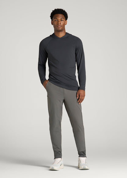 Air Knit Performance Hoodie for Tall Men in Mid Grey