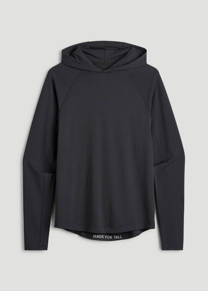 Air Knit Performance Hoodie for Tall Men in Mid Grey