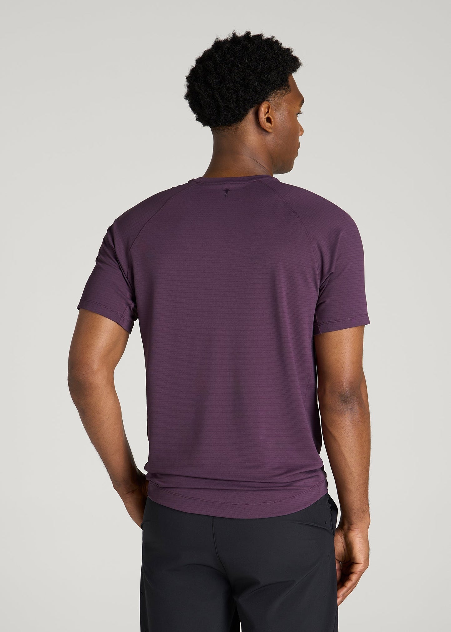Air Knit Short Sleeves Performance Tshirt for Tall Men in Aubergine