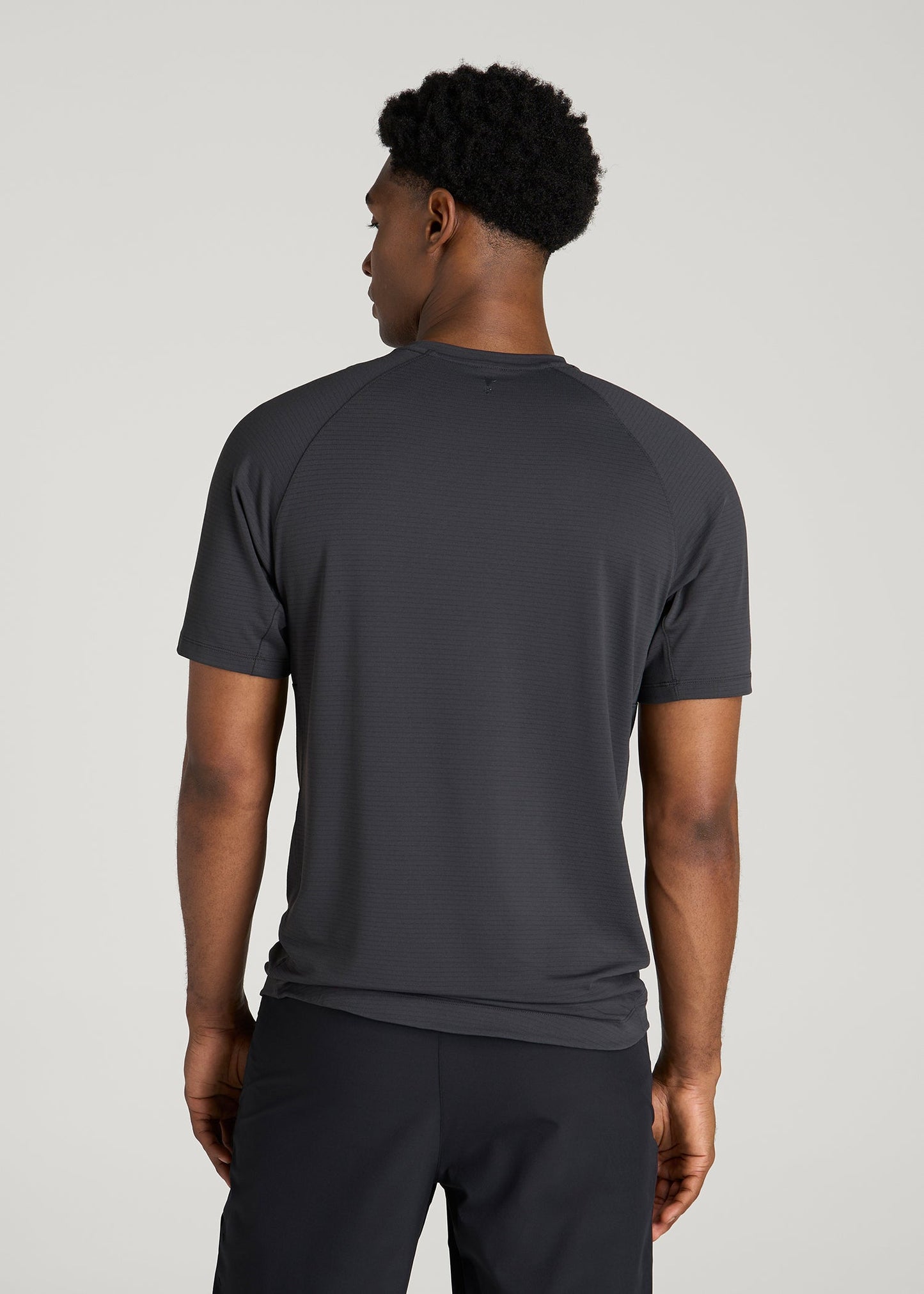 Air Knit Short Sleeves Performance Tshirt for Tall Men in Mid Grey