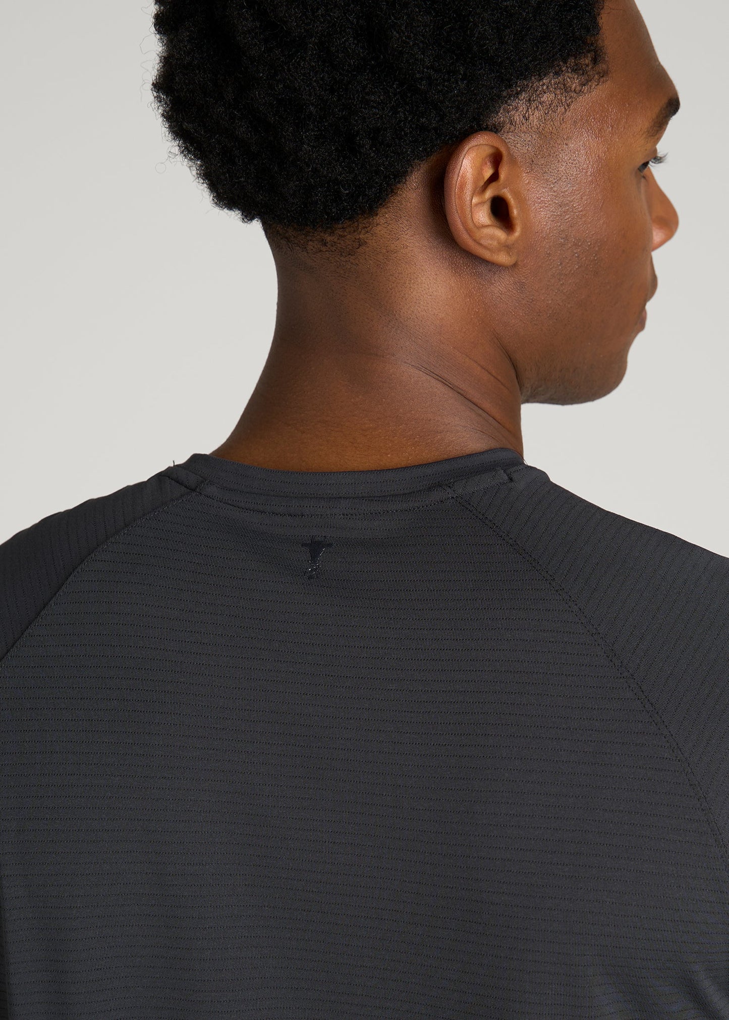 Air Knit Short Sleeves Performance Tshirt for Tall Men in Mid Grey