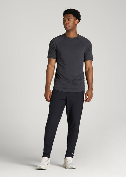 Air Knit Short Sleeves Performance Tshirt for Tall Men in Mid Grey