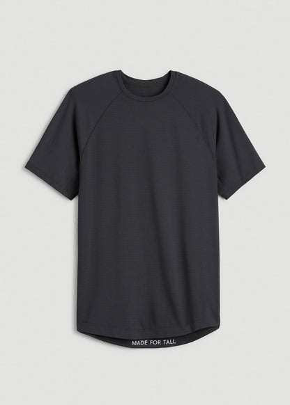 Air Knit Short Sleeves Performance Tshirt for Tall Men in Mid Grey