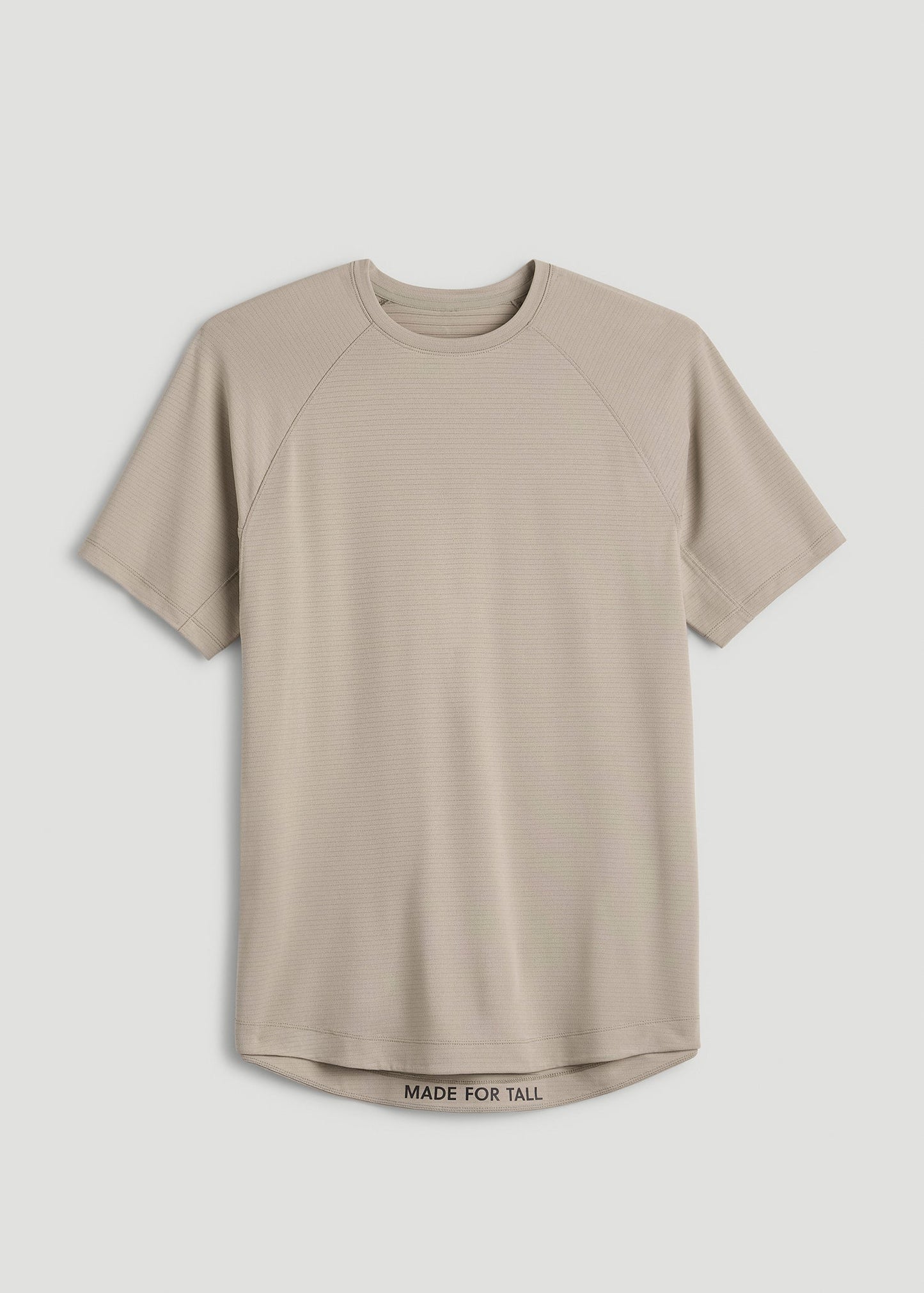 Air Knit Short Sleeves Performance Tshirt for Tall Men in Simply Taupe