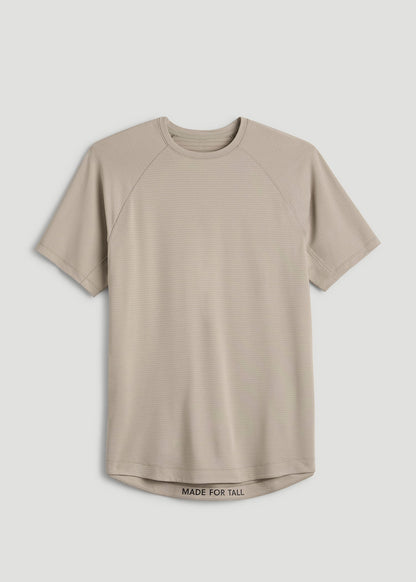 Air Knit Short Sleeves Performance Tshirt for Tall Men in Simply Taupe