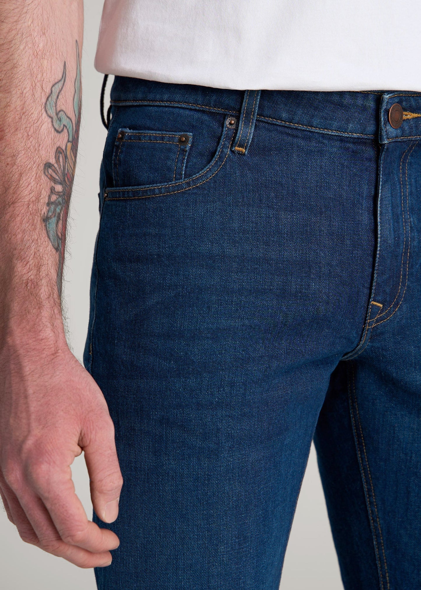 Americana Collection Carman Tapered Fit Jeans For Tall Men in Crown Blue