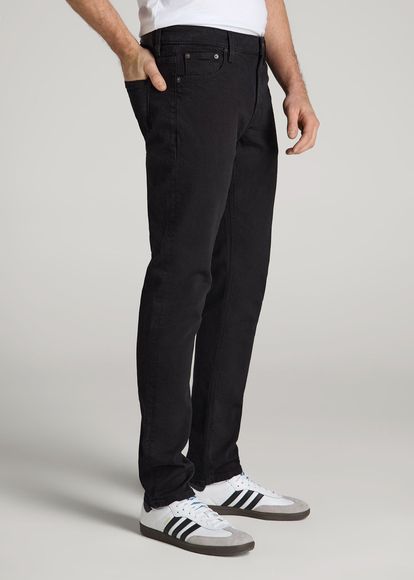 Americana Collection Carman Tapered Fit Jeans For Tall Men in Lark Black