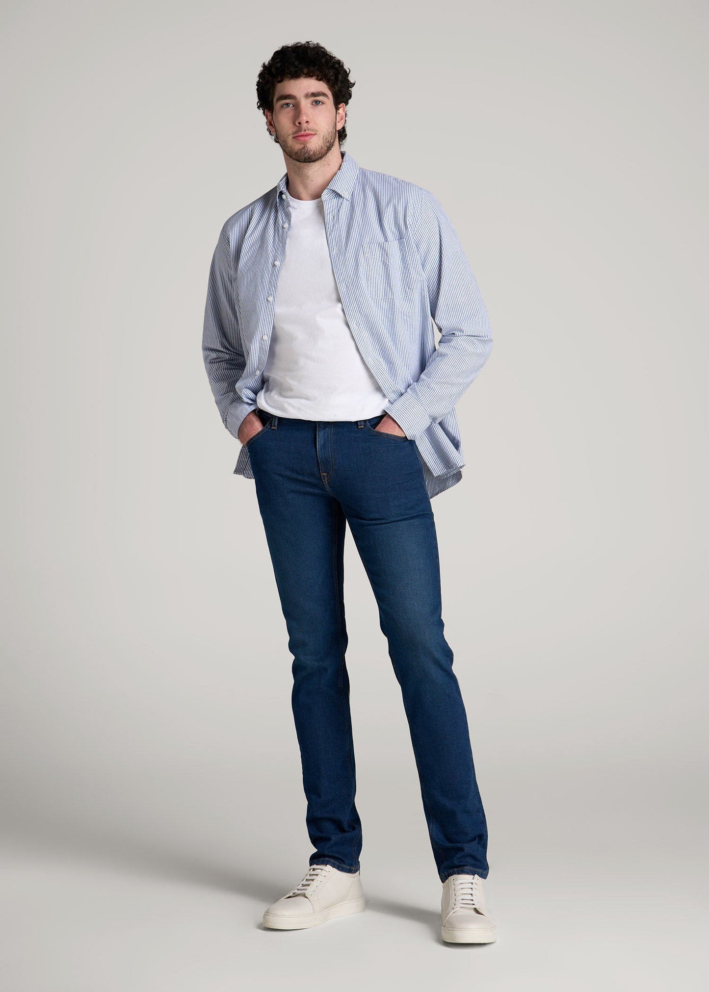 Americana Collection Dylan Slim Fit Jeans For Tall Men in Crown Blue