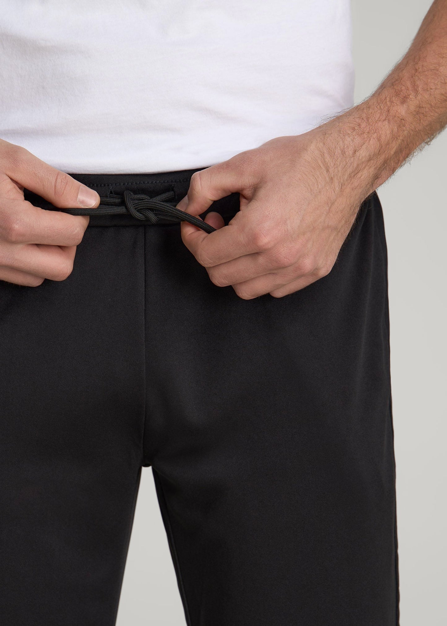 Athletic Stripe Pants for Tall Men in Black