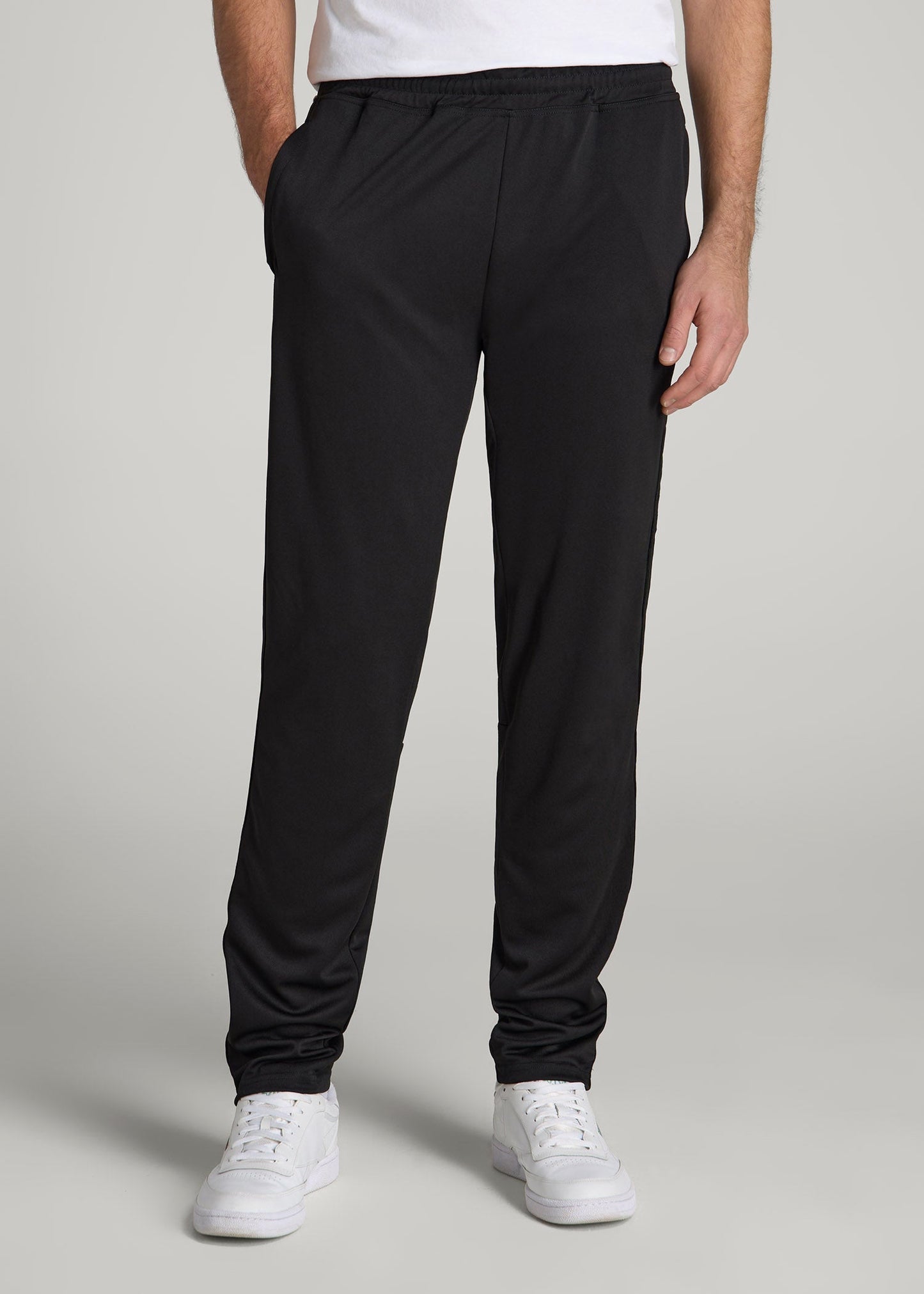 Athletic Stripe Pants for Tall Men in Black
