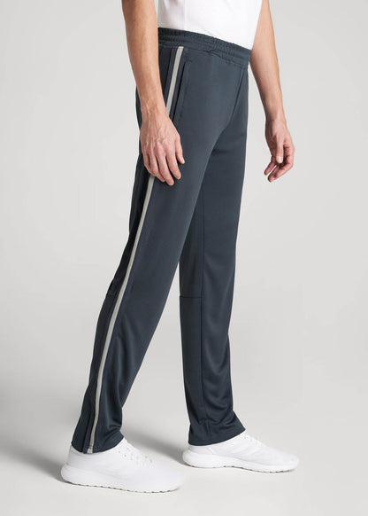 Athletic Stripe Pants for Tall Men in Storm Grey Stripe