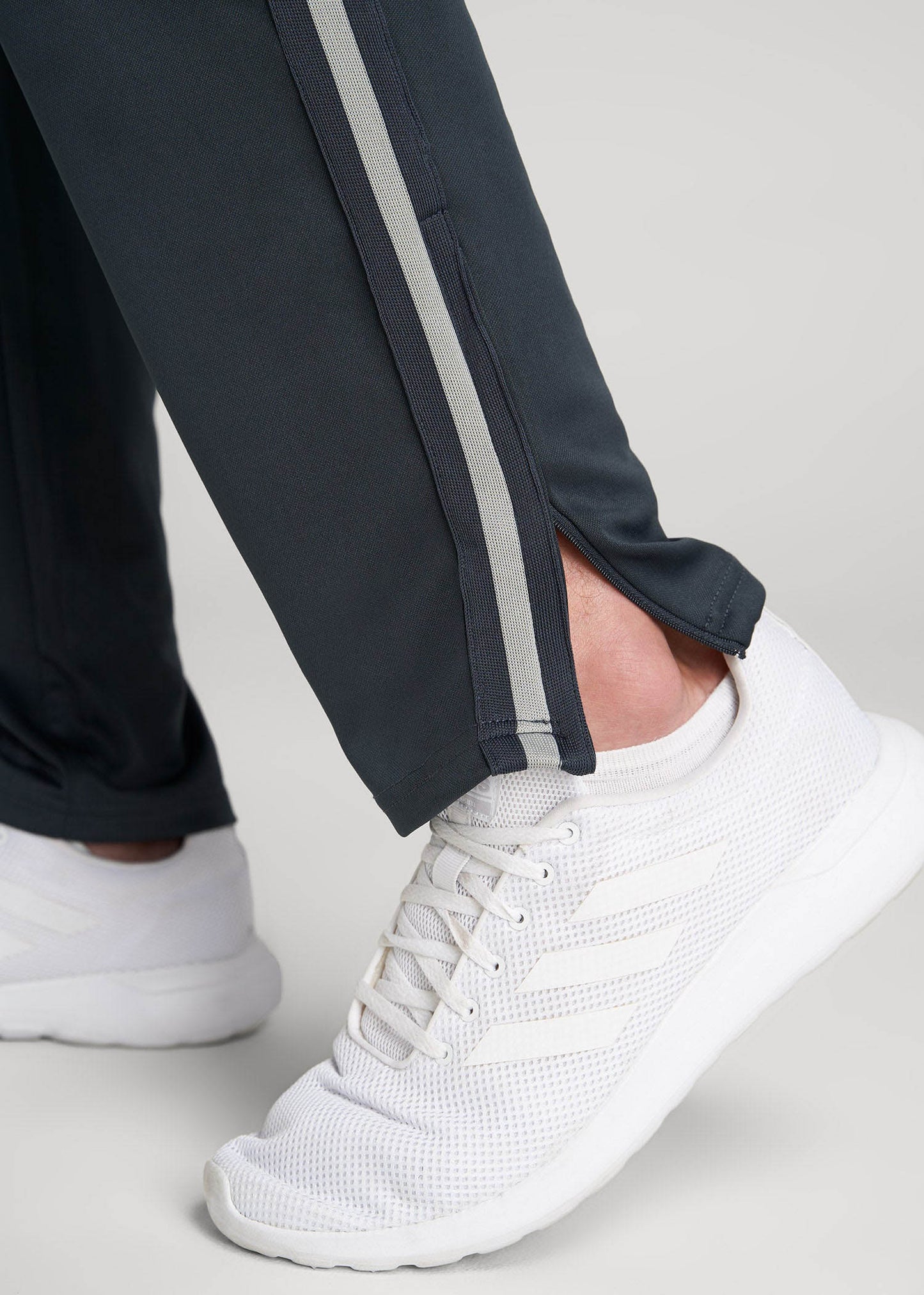 Athletic Stripe Pants for Tall Men in Storm Grey Stripe