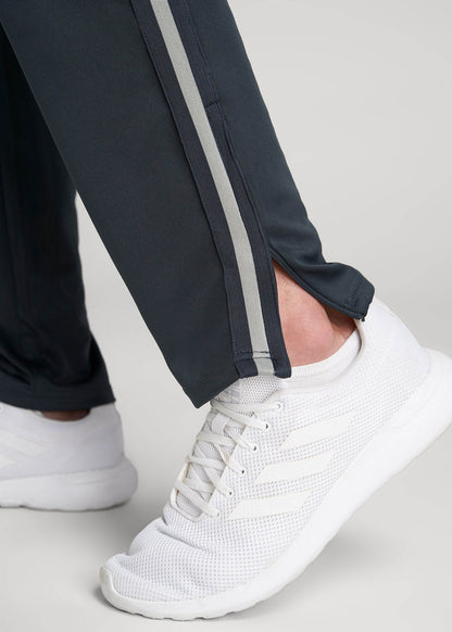 Athletic Stripe Pants for Tall Men in Storm Grey Stripe