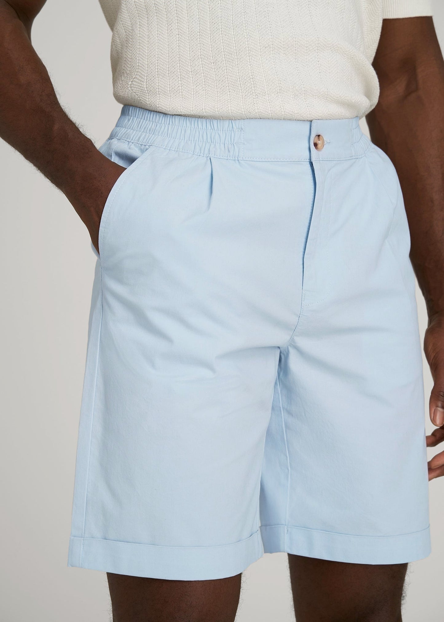 Bermuda Shorts for Tall Men in Ice Blue