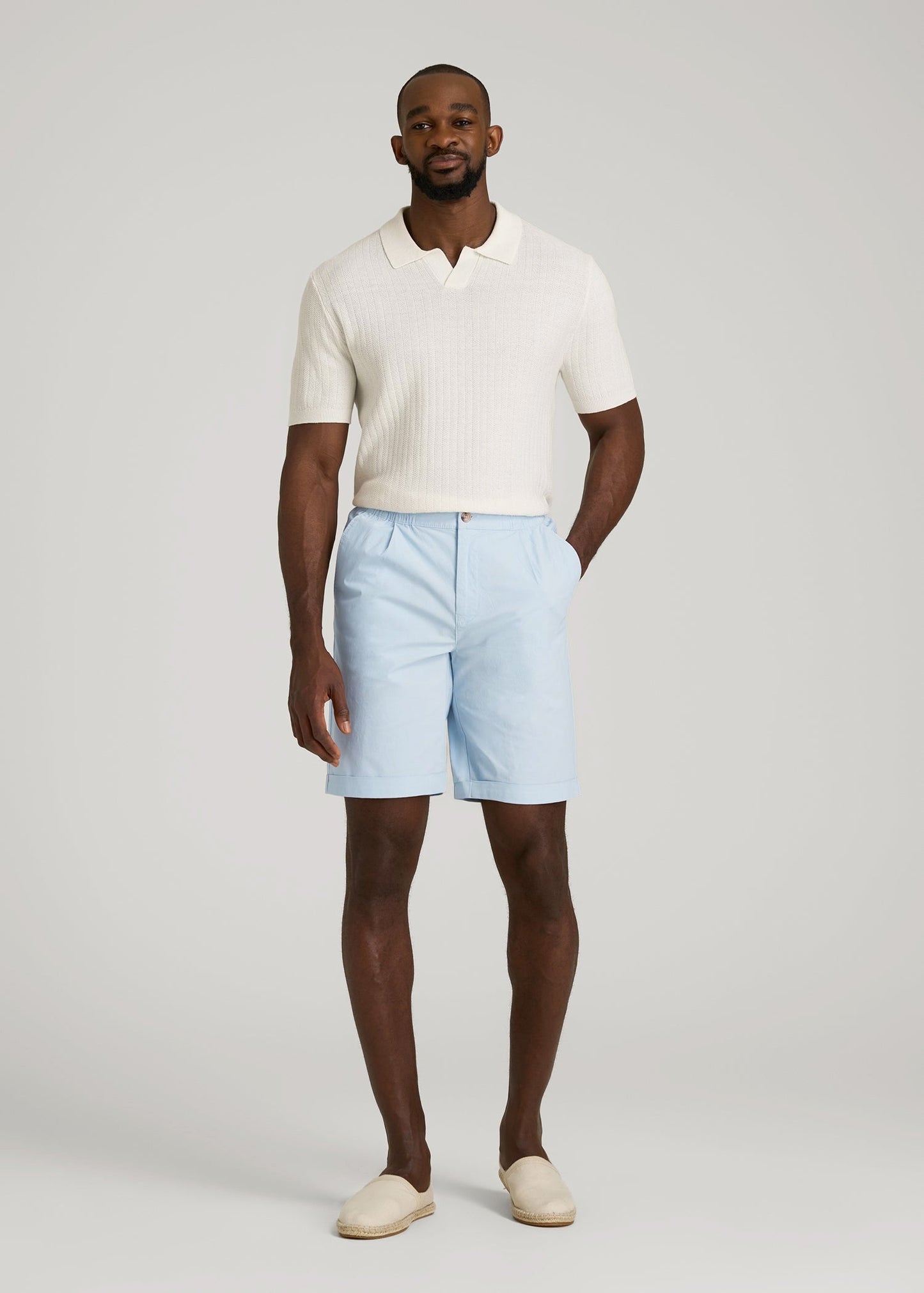 Bermuda Shorts for Tall Men in Ice Blue