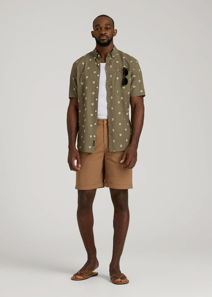 Bermuda Shorts for Tall Men in Russet Brown