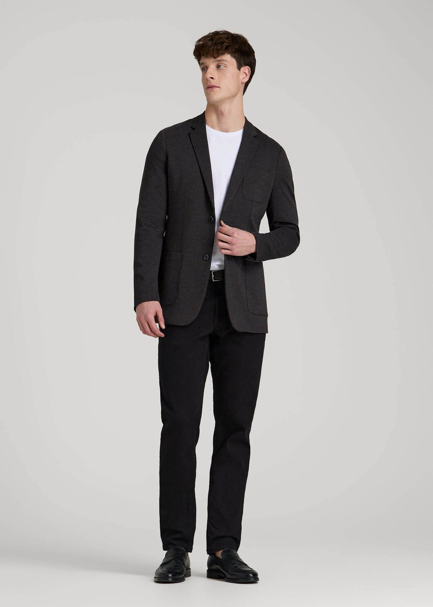 Core Blazer for Tall Men in Black Silver Mix