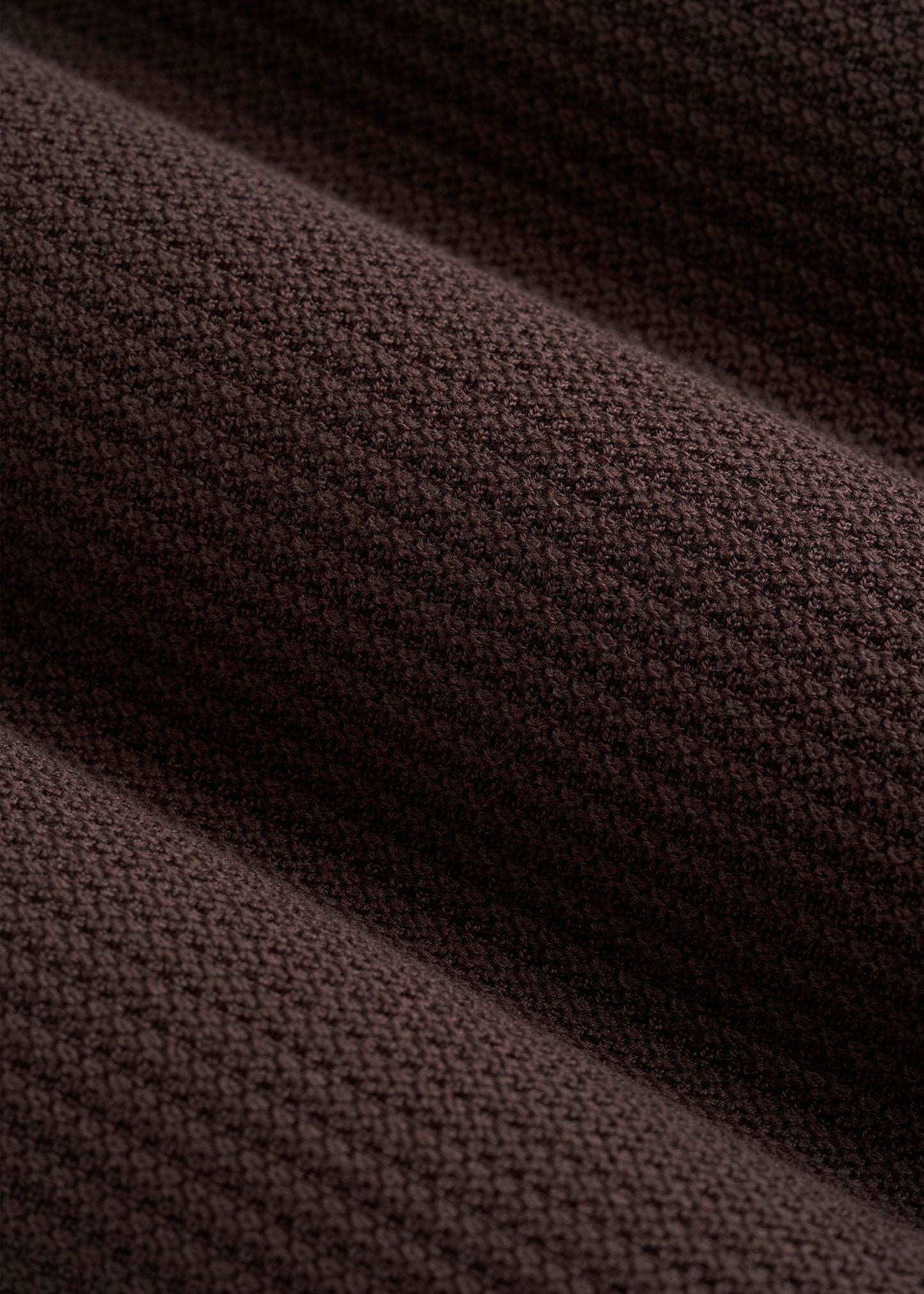 Braided Knit Sweater Polo for Tall Men in Espresso