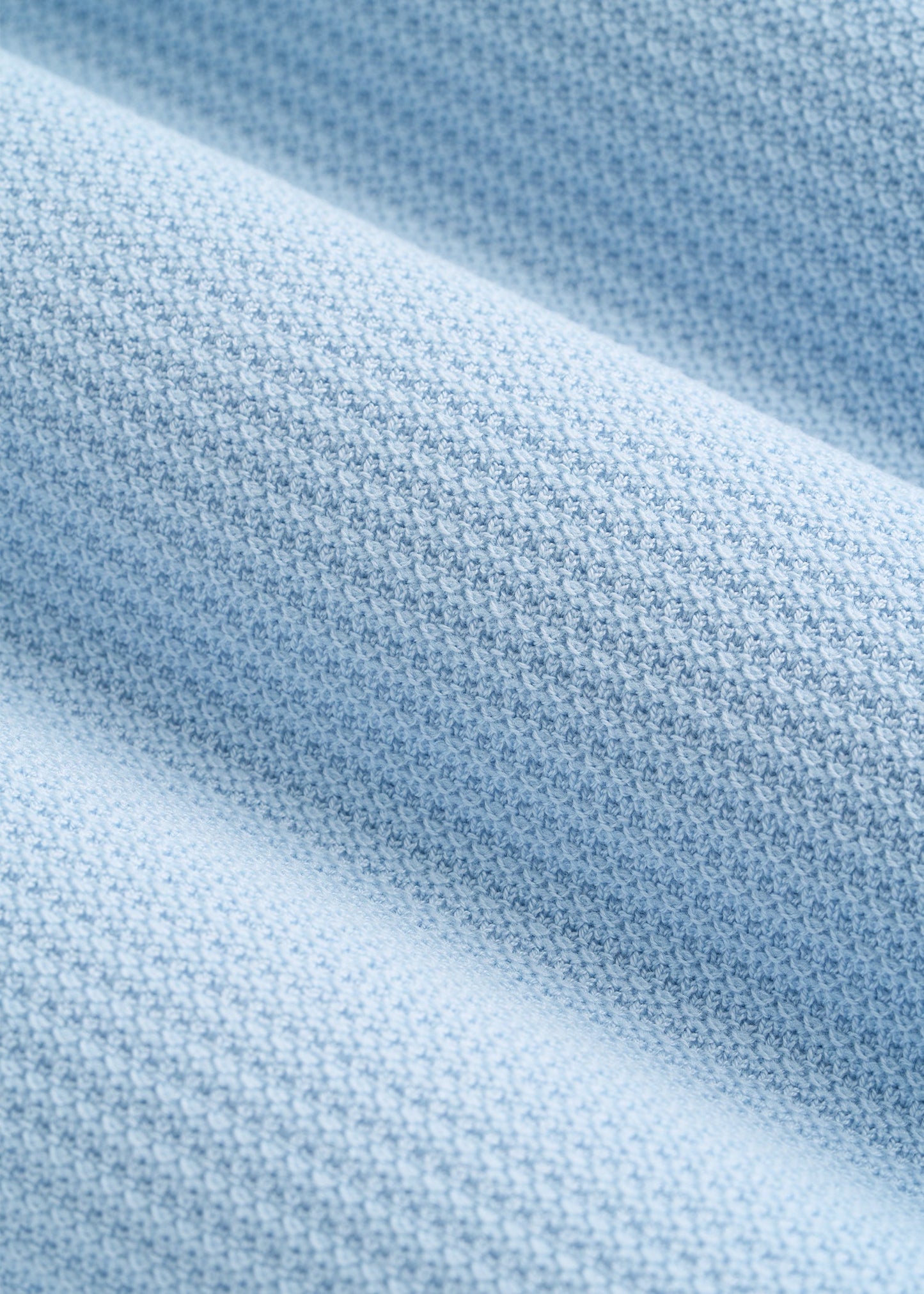 Braided Knit T-Shirt for Tall Men in Ice Blue