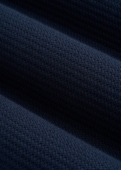 Braided Knit T-Shirt for Tall Men in Navy Blue