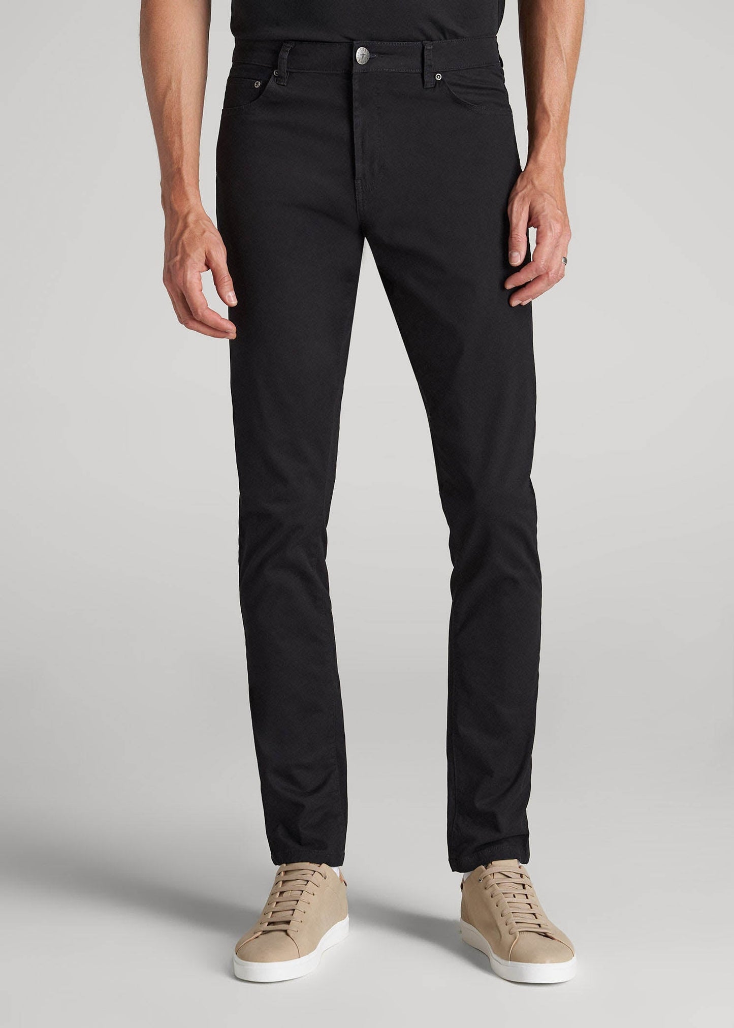 Carman TAPERED Fit Five Pocket Pants for Tall Men in Black