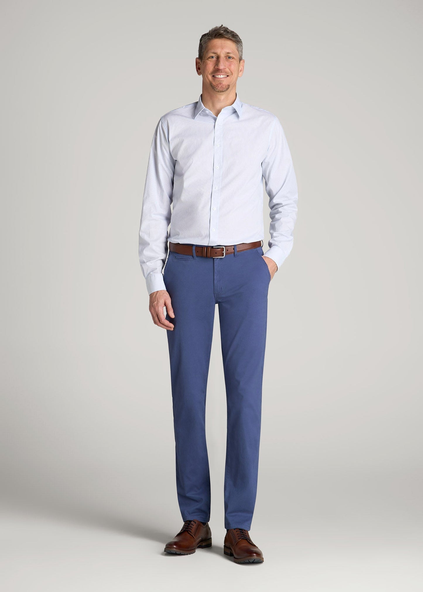 Carman TAPERED Chinos for Tall Men in Steel Blue