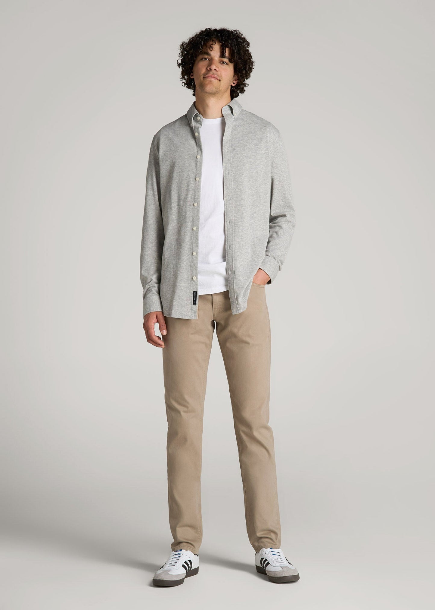 Carman Tapered Fit Colored Jeans for Tall Men in Clay Wash
