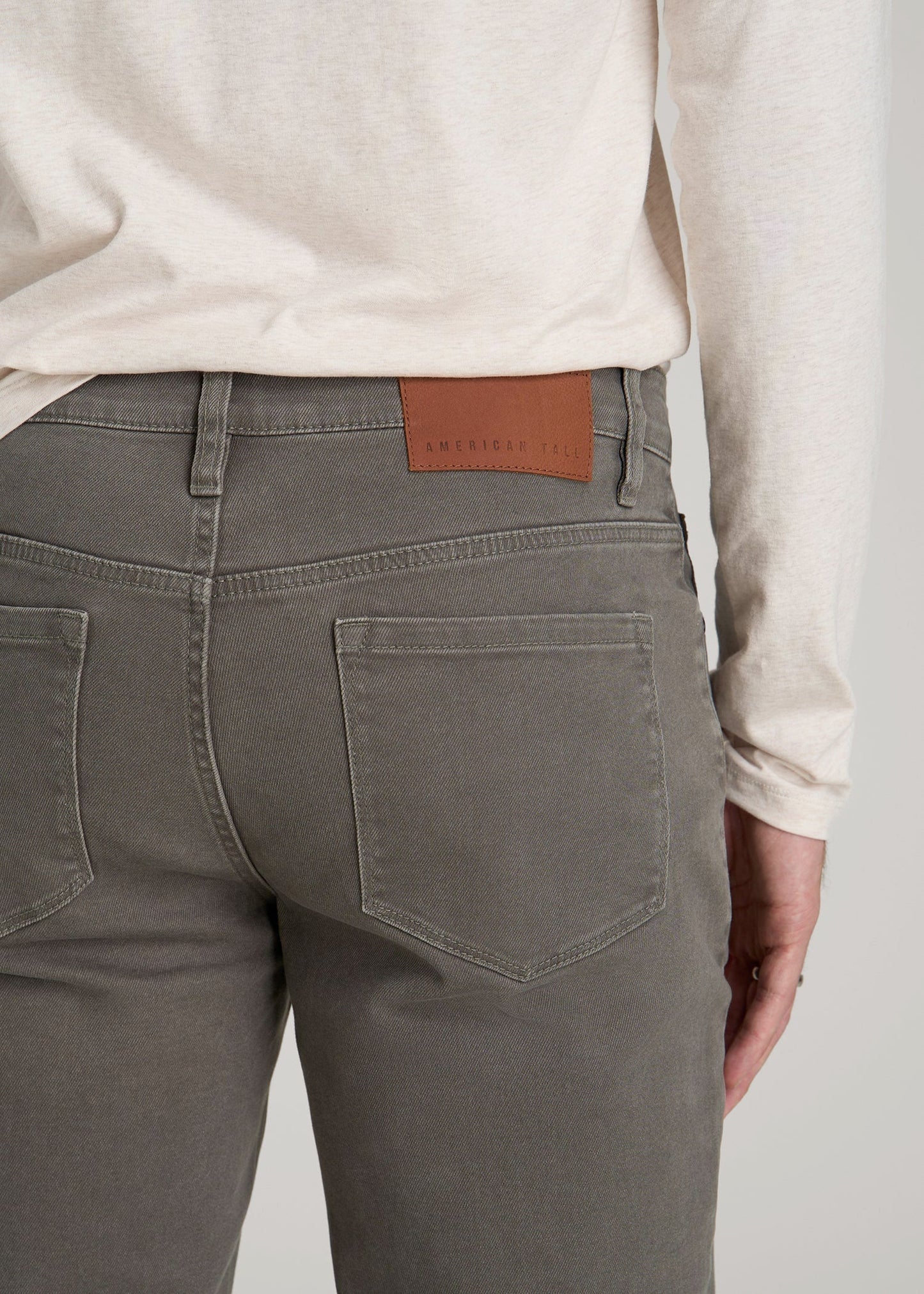 Carman Tapered Fit Colored Jeans for Tall Men in Sage